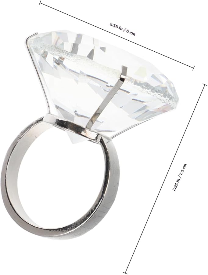 Elegant Simulated Glass Wedding Ring Prop Lightweight Bulk Play Decoration Romantic Ornament - Image 2